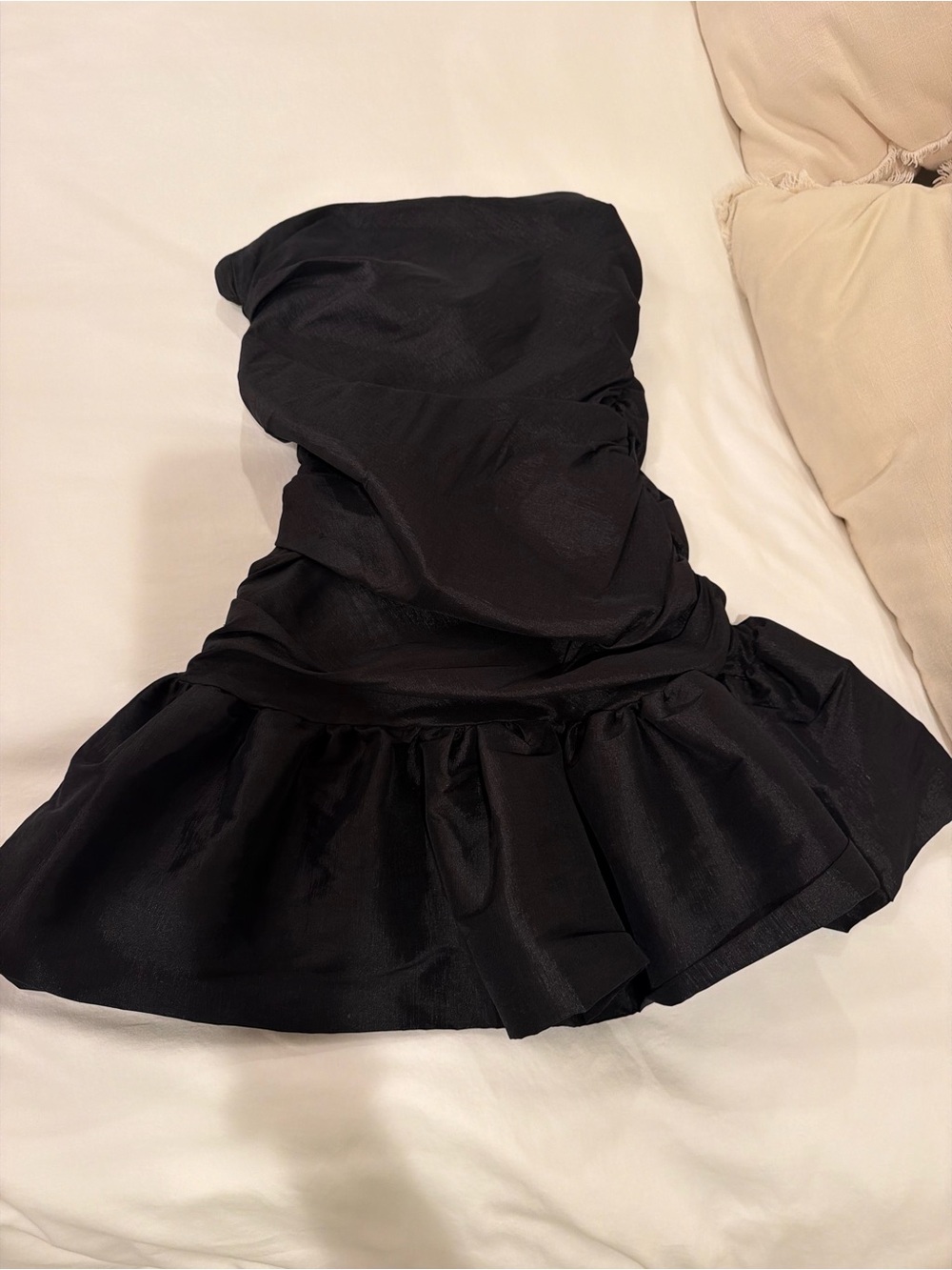 DO+BE Black Strapless Ruffled Skater Skirt